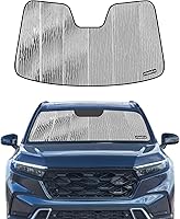 Vista 8 de Parasol de parabrisas para Honda Civic 2016-2021 Touring Type R con cámara, reversible, plateado/negro