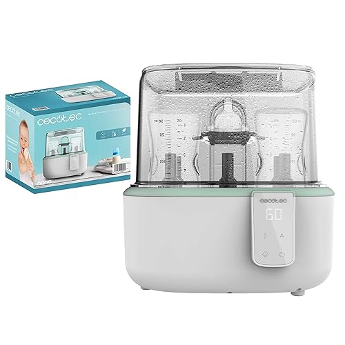 Cecotec Nana BabyCare Digital Steriliser for up to 6 Bottles with Teat Holder, 8 Minutes Sterilisation and BPA Free