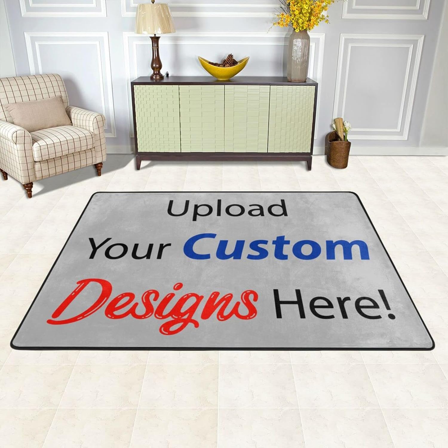 Custom Rug Personalized Add Logo Image Rugs and Mats Pictures for Home Decorative Customized Area Rug Bedroom Carpet Print 36x24in
