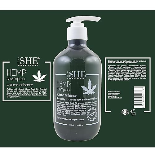 Miniatura 3 de Om She Champú seco y dañado con aceite de semilla de cáñamo para aromaterapia