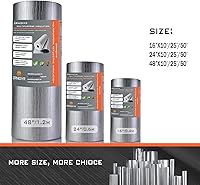 Vista 3 de Rollo de aislamiento de lámina reflectante, escudo térmico de aluminio de doble cara, núcleo de espuma de 0.118 in, barrera térmica