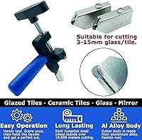 Vista 3 de Herramienta manual de cortador de vidrio, cortador de azulejos manual, herramienta de corte de vidrio 2 en 1 con alicates de ruptura, kit