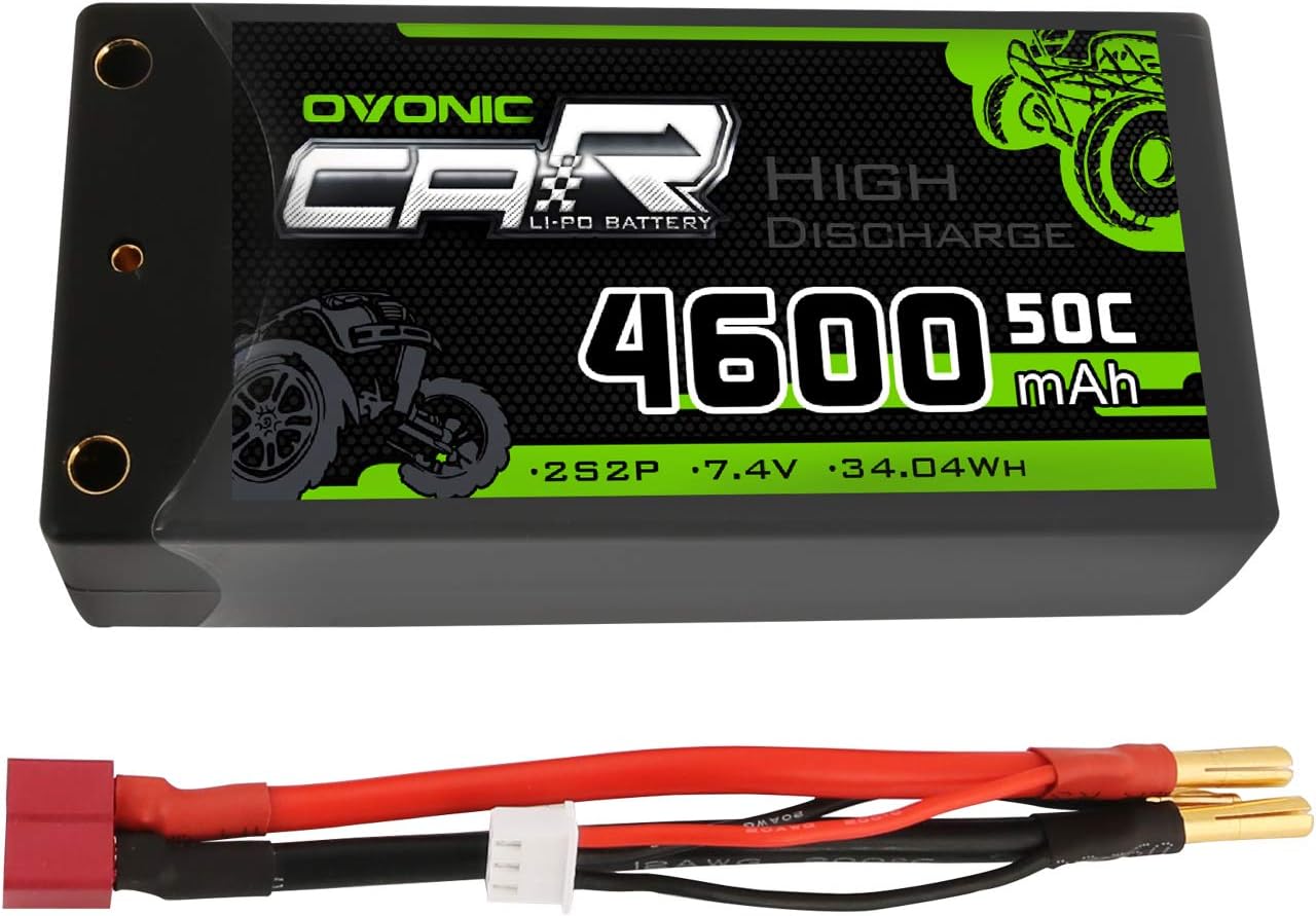 Batterie Lipo 2S 2200mAh 35C 7,4V Avec Prise Deans T – Pour Voiture RC 1/14, Avion Et Hélicoptère (OVONIC)