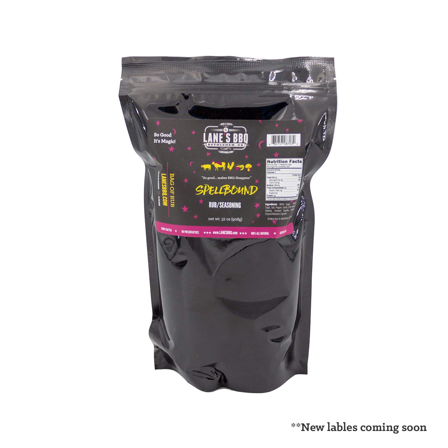 Lane's Spellbound Pork Rub Seasoning, All-Natural BBQ Seasoning Rib Rub, Premium Butt Rub Seasoning & Sweet BBQ Rubs for Smoking, Made in USA, 2 Lbs