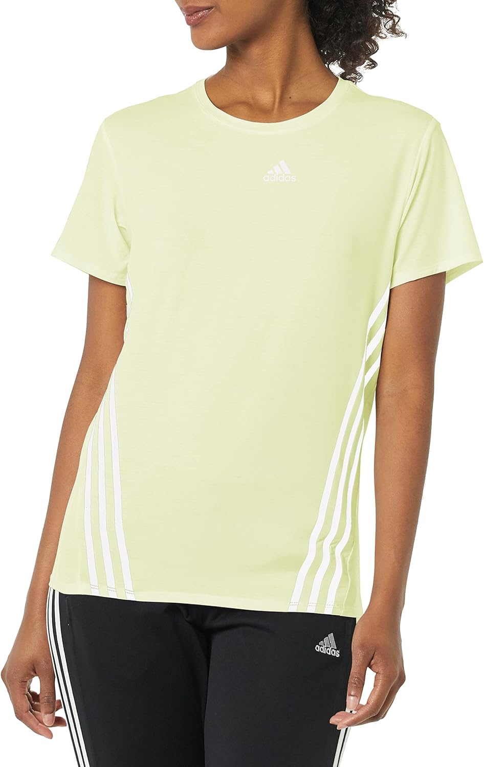 adidas Womens Training Icon 3 Stripe Tee