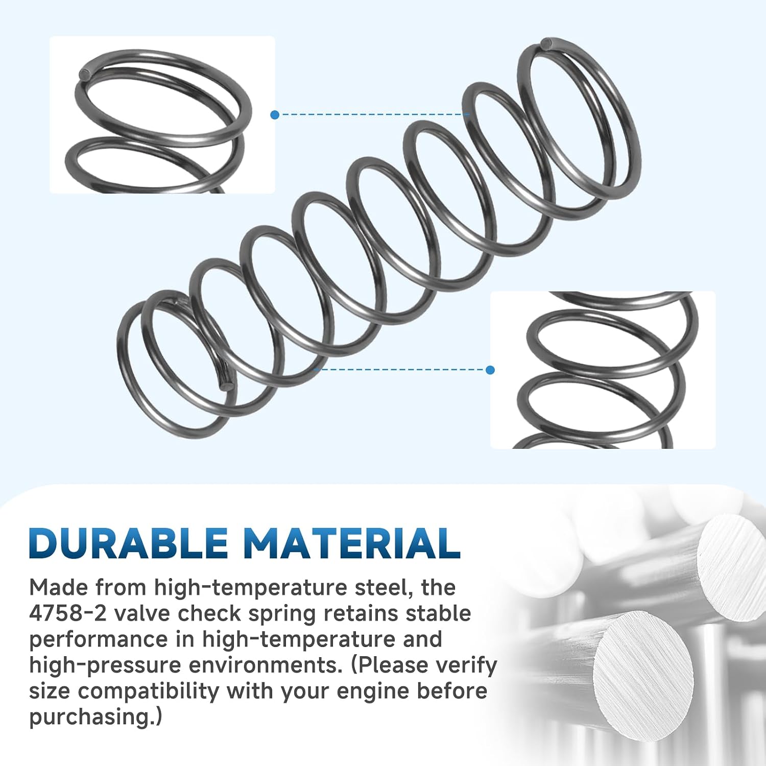 (4Pcs) 4758-2 Low Tension Valve Checking Springs, Valve Checking Springs for Measuring Piston-to-Valve Clearance, Rocker Arm-to-Camshaft Degree, Push Rod Length