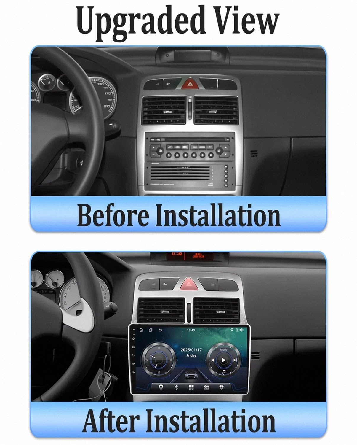 Nawigacja Gps, Radio, Nawigacja Satelitarna dla Peugeot 307 307CC 307SW 2002-2013 Odtwarzacz Wideo Car Play Mirror Link, Siri/Airplay/Aux/Radio, Odtwarzacz, 8 Rdzeń 6G+128G