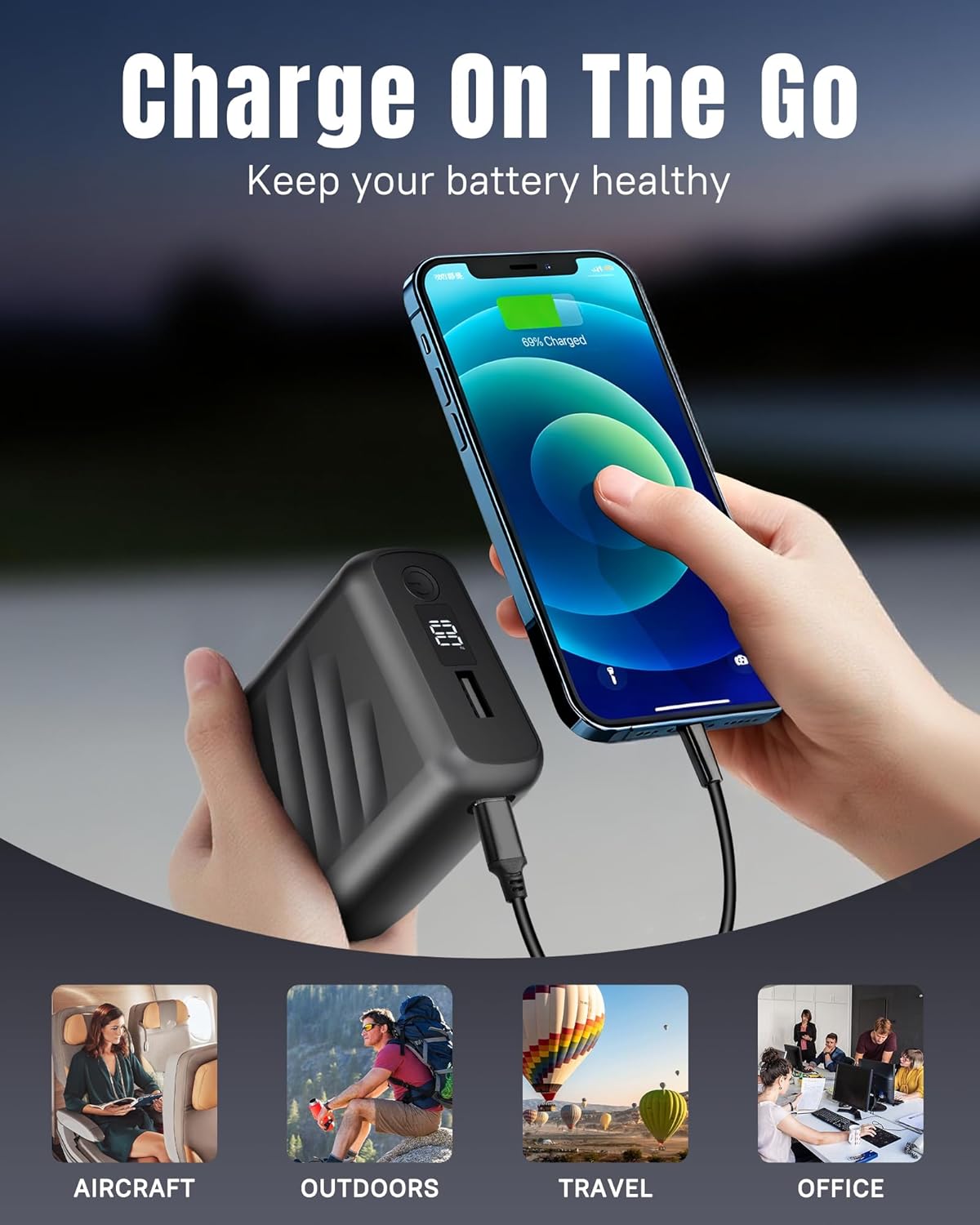 RIAFOX DC Output 7.4V 20000mAh USB 5V2A Battery Pack Heated Clothing Women Men Jacket Coat Blanket Camping Chair Charger Power Bank for Wulcea Venustas Weamest Kovnlo Gotobi Ororo Tidewe Mnzz - Image 6