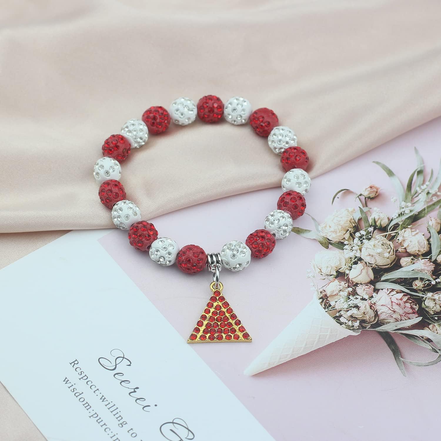 Scwasen Greek Sorority Paraphernalia Gifts for Women Soror Red Elephant Bracelet Inspired Sorority Brooch Pin Jewelry Sisterhood Gift for Soror - Image 3