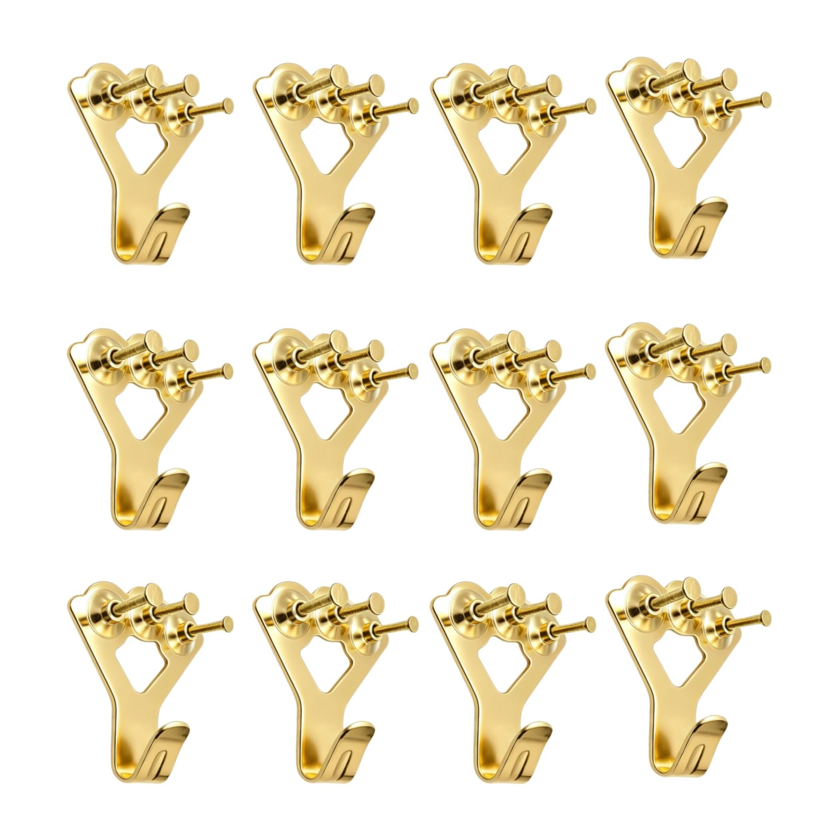 Sinaya Heavy Duty Metal Picture Hooks, 100lbs Gold Photo Frame Hangers for Multiple Wall Surfaces
