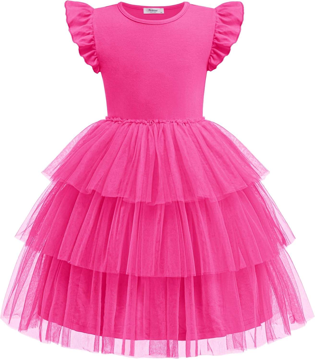 Arshiner Toddler Tutu Dress Girls Fluffy Tiered Summer Dresses Cute Party Tulle Sundress for Kids 2-7Y