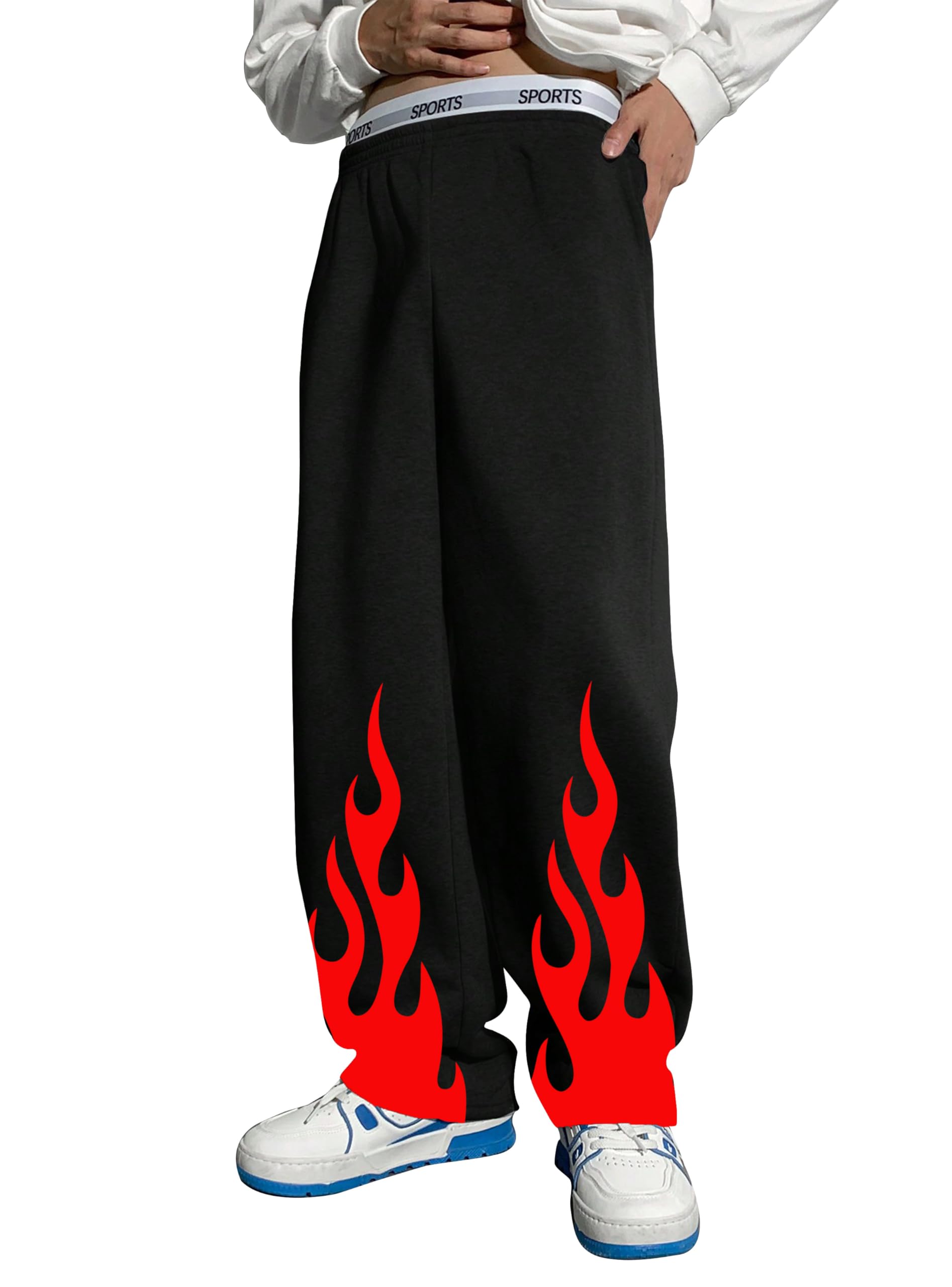 Boys Cotton Baggy Sweatpants with Print | Stylish Loose Fit Track Pants for Kids & Teens-image-47