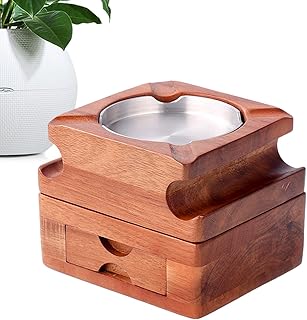 Desktop Cigars Ash Container - Smoking Supplies Cigarettes Ash Holder Smoking Supplies,Cigars Holder Table Centerpieces Wood Coaster Cigars Ashtray Desktop Decor for Home Tosier