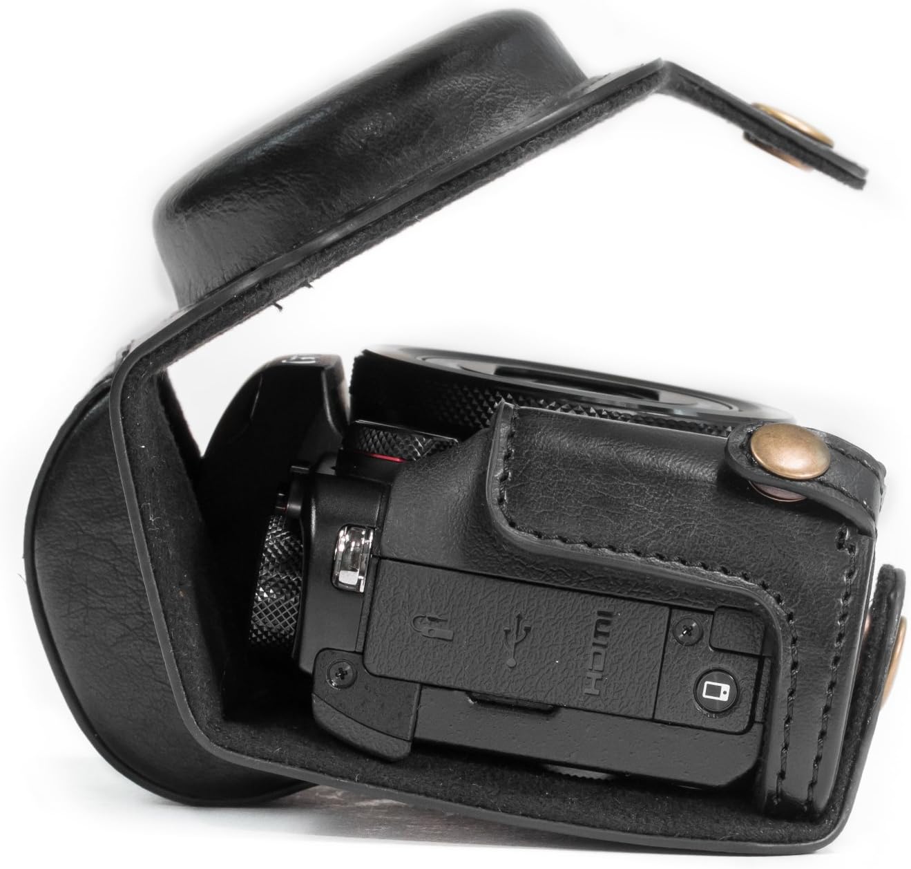 MegaGear Ever Ready Camera Case, Bag for Canon PowerShot G5 X G5X Digital Camera (Black, PU Leather) (MG688)