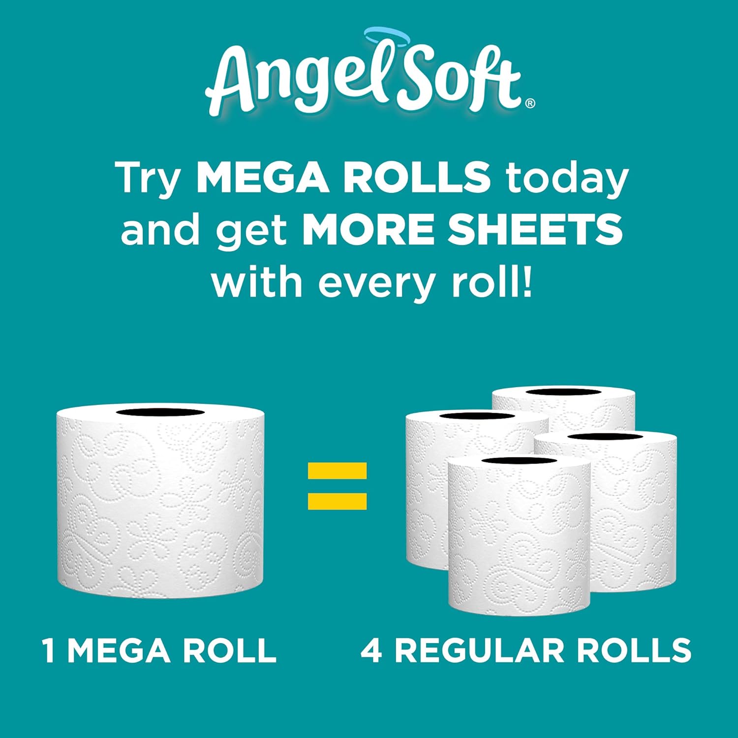 Angel Soft Toilet Paper, 6 Double Rolls, 6 = 12 Regular Bath Tissue Rolls
