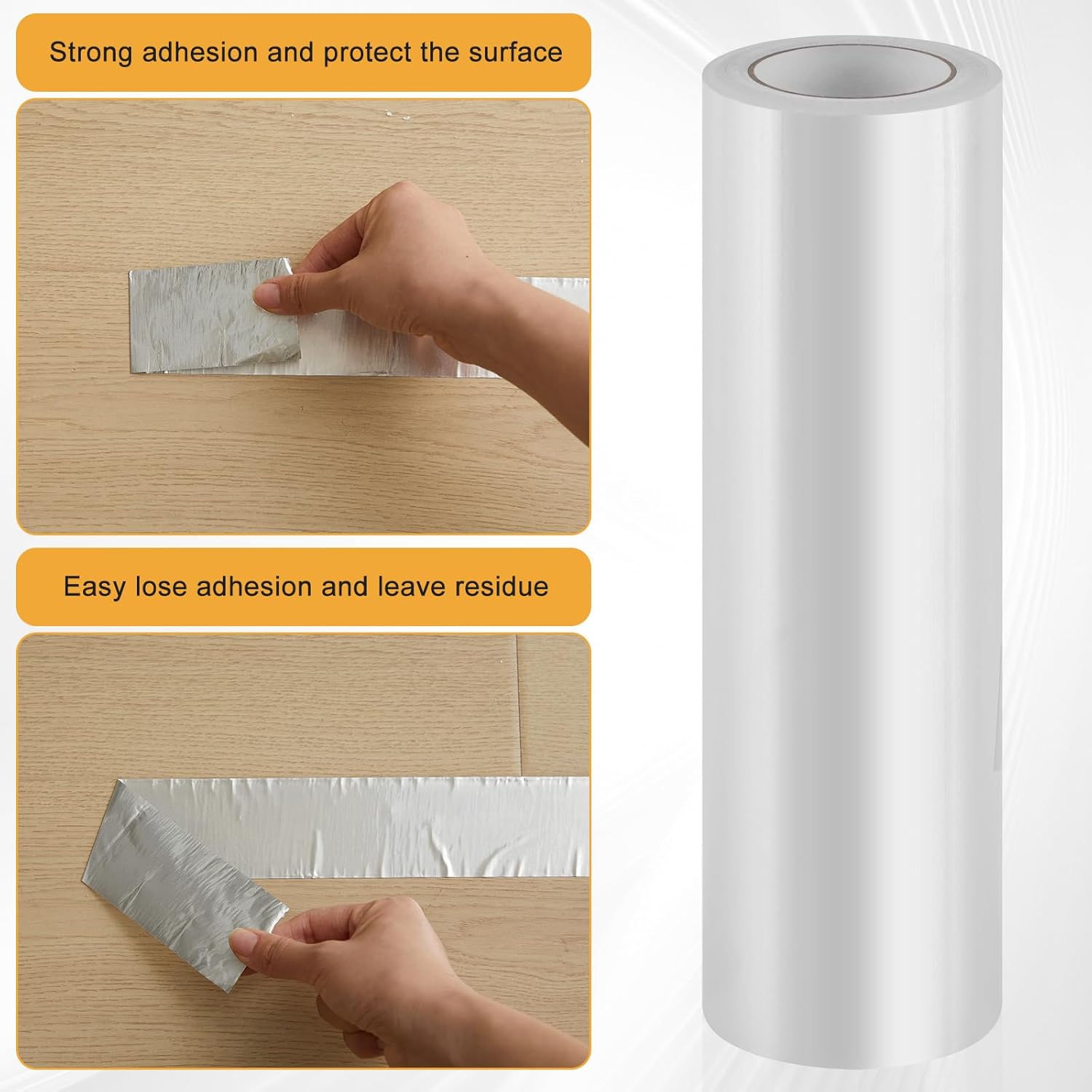 12 in x 55 yd Aluminum Foil Tape 3.9 Mil Heavy Duty Metal Duct Tape Adhesive High Temperature Silver Adhesive Insulation for Ductwork Dryer Vents Pipe Sealing and Repairing