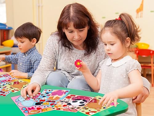 Miniatura 4 de PETCEE Calcomanías para el día de San Valentín para niños 24 unidades para hacer tu propio oso panda elefante animales calcomanías para hacer una