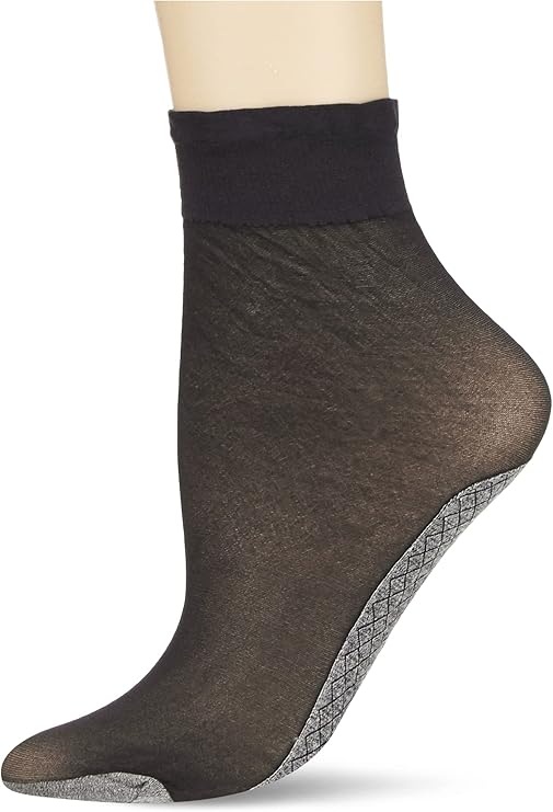 Damen Söckchen 20 DEN Seidenfein - Transparent Nylon Hautfarbe Schwarz