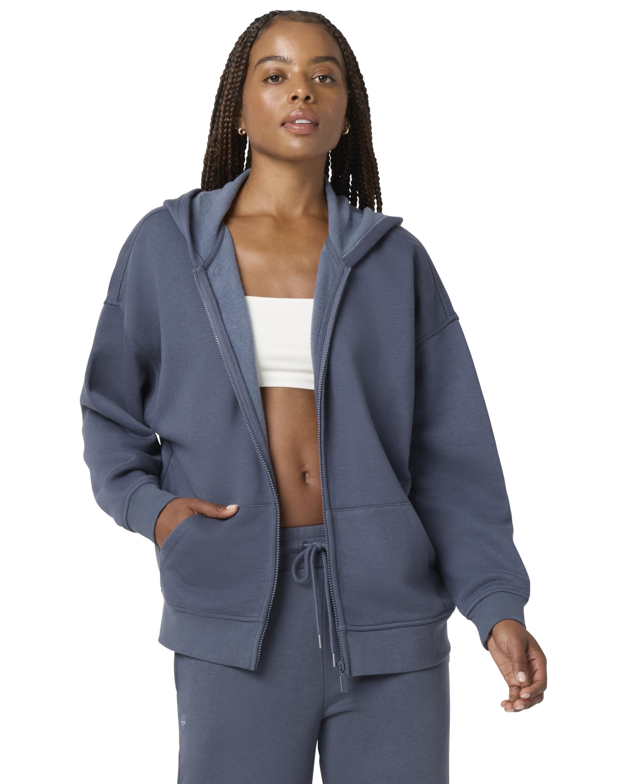 florence by mills Women's Cozy Crush Oversized Zip Hoodie
