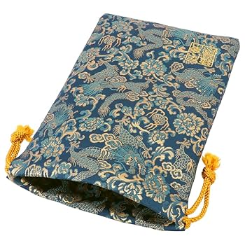 江戸末期の巾着。 Amazon｜千糸繍院 西陣織 金襴 巾着袋（裏地付き） 鳳凰龍/黒 大