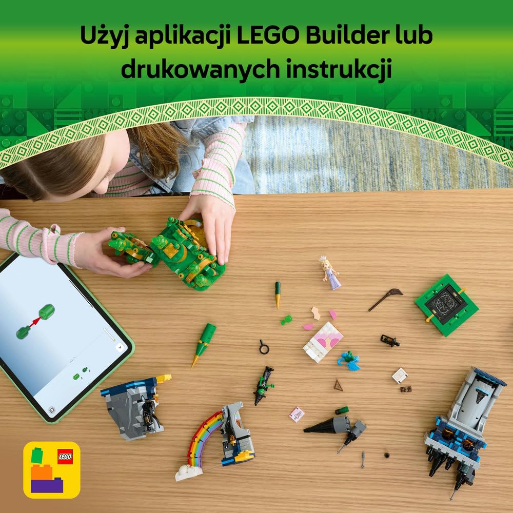 LEGO Wicked Emerald City i Kiamo Ko Castle 75689 | zamki z klocków dla dzieci, zabawki dla 9-latki, prezent Wicked, na urodziny dla dziewczynki i chłopca, 860 elementów