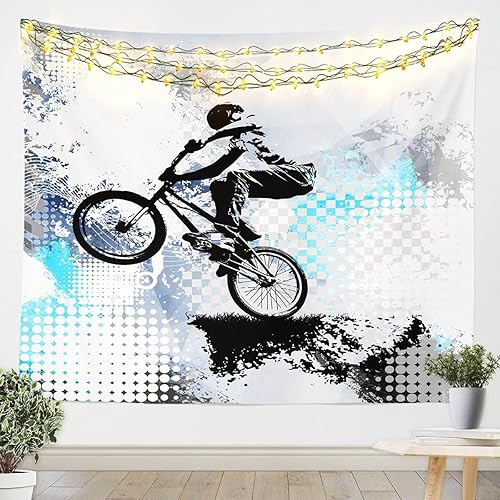 Tapices de relámpago, tapiz de tormenta de relámpago, tapiz azul y blanco, arte para colgar en la pared, arte estético divertido para hombres,