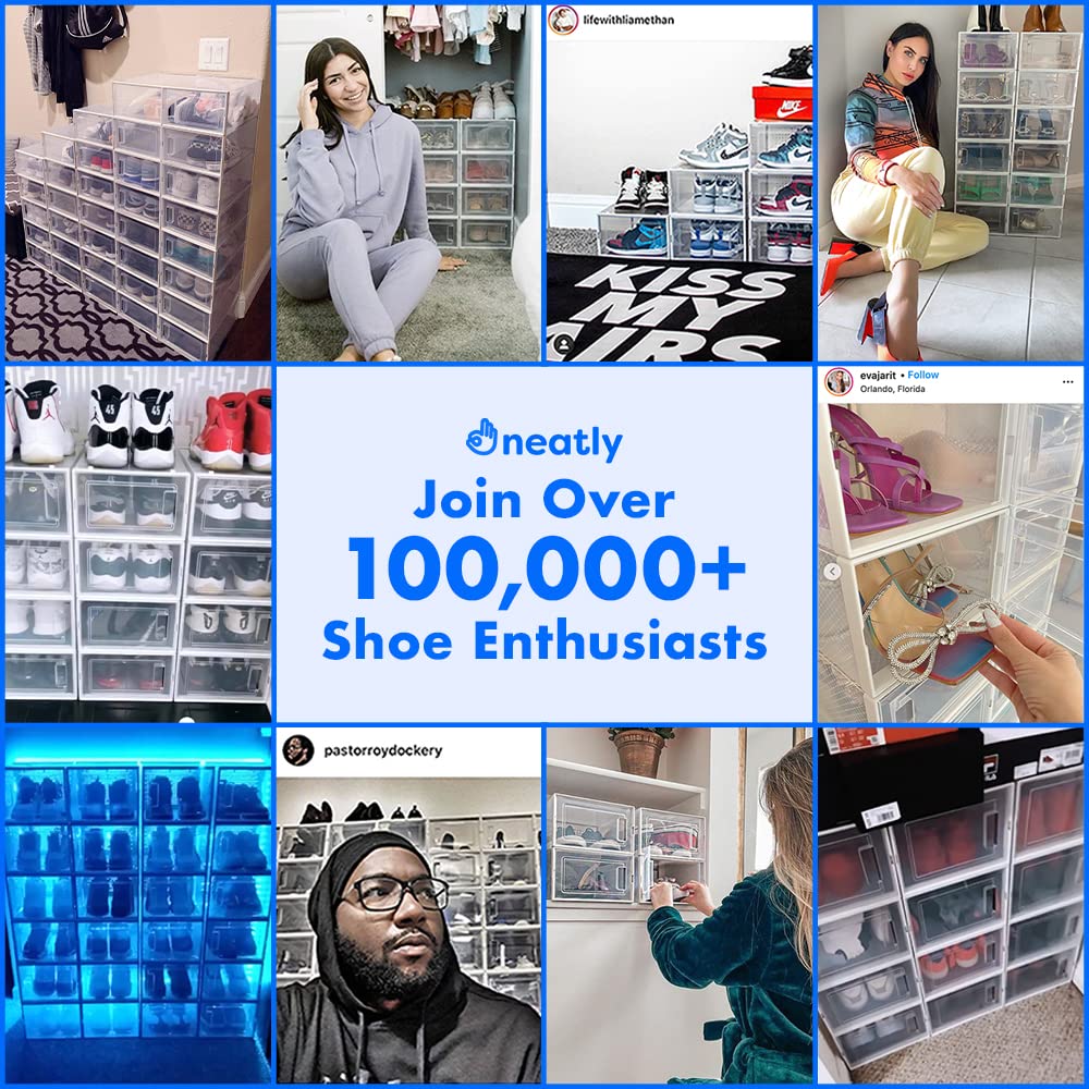 Shoe Organizer Shoe Storage Boxes, Shoe Boxes Clear Plastic Stackable