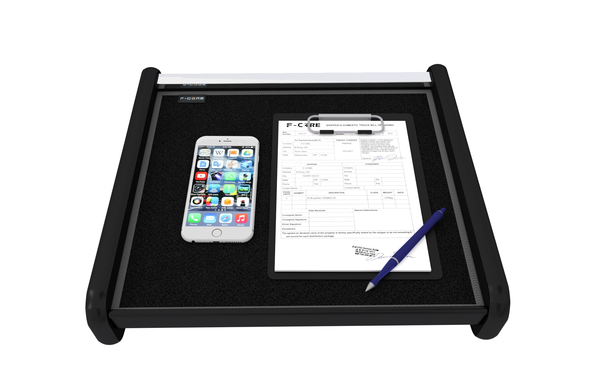 F-CORE Tablettes Tableau de Bord furgon compatibilité pour IVECO Daily IV 01.06-12.10 Daily V 01.11-12.14 Centrale Gris