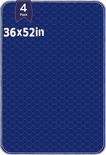 Miniatura 3 de Alsunny Almohadillas de cama impermeables de 36 x 52 pulgadas (paquete de 4), almohadillas para ocultar manchas para camas para adultos con
