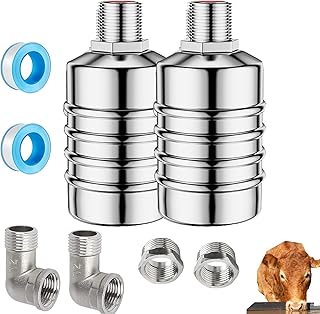 Float Valve, 1/2" 3/4'' 1'' Auto Float Valve, 304 Stainless Steel Fully Automatic Water Level Control Float Valve for Pool, Water Tank, Livestock Troughs, Fish Pond