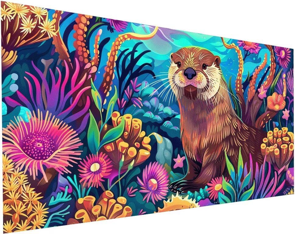 Peinture diamant loutre 80x160 cm pour décorer votre salon avec art et couleur