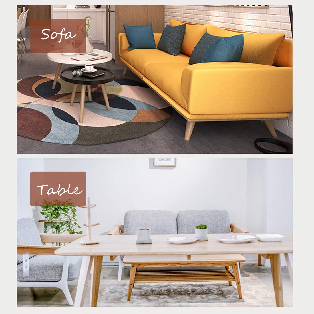 4 Inch Solid Wood Furniture Legs, Btowin 4Pcs Wooden Turned Bun Feet