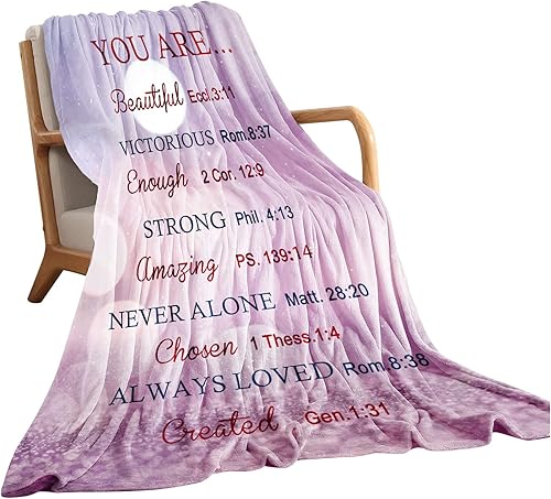 Regalos cristianos para mujer regalos religiosos para mujer manta inspiradora con versículo de la Biblia y oraciones regalos espirituales de cuidado