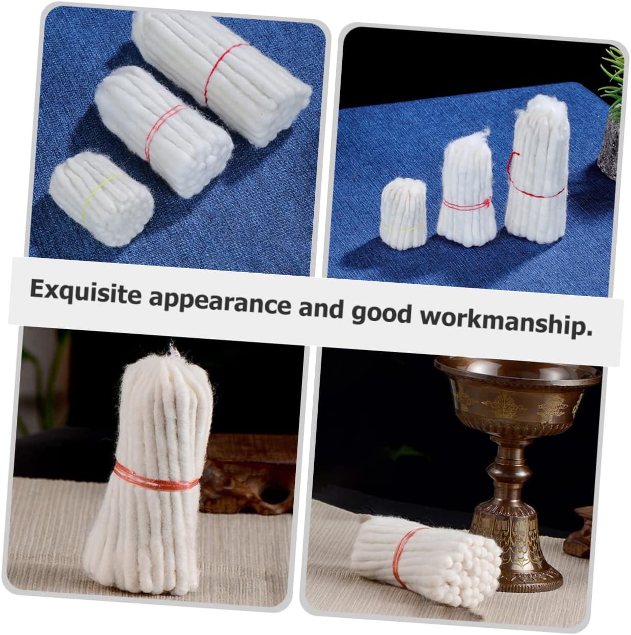 SHINEOFI 20pcs Cotton Wicks for Oil Lamps Replaceable Butter Wicks for Homemade Candle Making and Cotton Lamp for Household Use