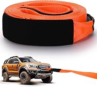 Windyun 3x50ft Heavy Duty Recovery Tow Strap - 20,000 lbs Capacity with Reinforced Loops & Protective Sleeves for Trucks, SUVs, Off-Road Winching