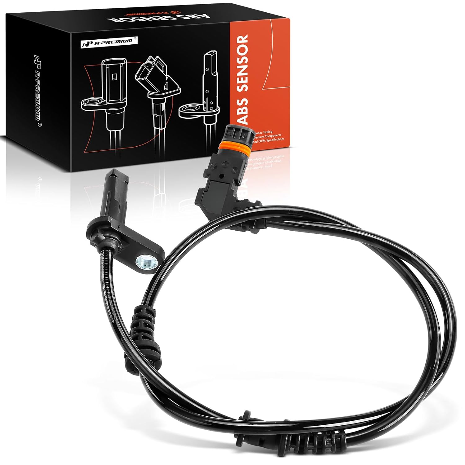 Sensor de Velocidade de Roda ABS A-Premium Frontal Esquerdo/Direito Compatível com Mercedes-Benz E350 2014, E400 2015-2017, E550 2014-2017 – Lado do Motorista ou Passageiro, 4-Rodas ABS, Substitui