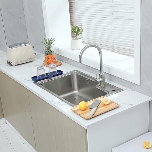 Miniatura 6 de Jaboneras de baño de silicona con boquilla de drenaje, organizador de fregadero de cocina, soporte de esponja, bandeja de jabón para platos,