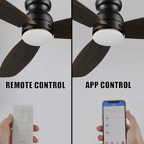 Miniatura 6 de CEME Ventilador de techo inteligente de 52 pulgadas con luces, DC de 10 velocidades, ventilador de techo de perfil bajo con control remoto,