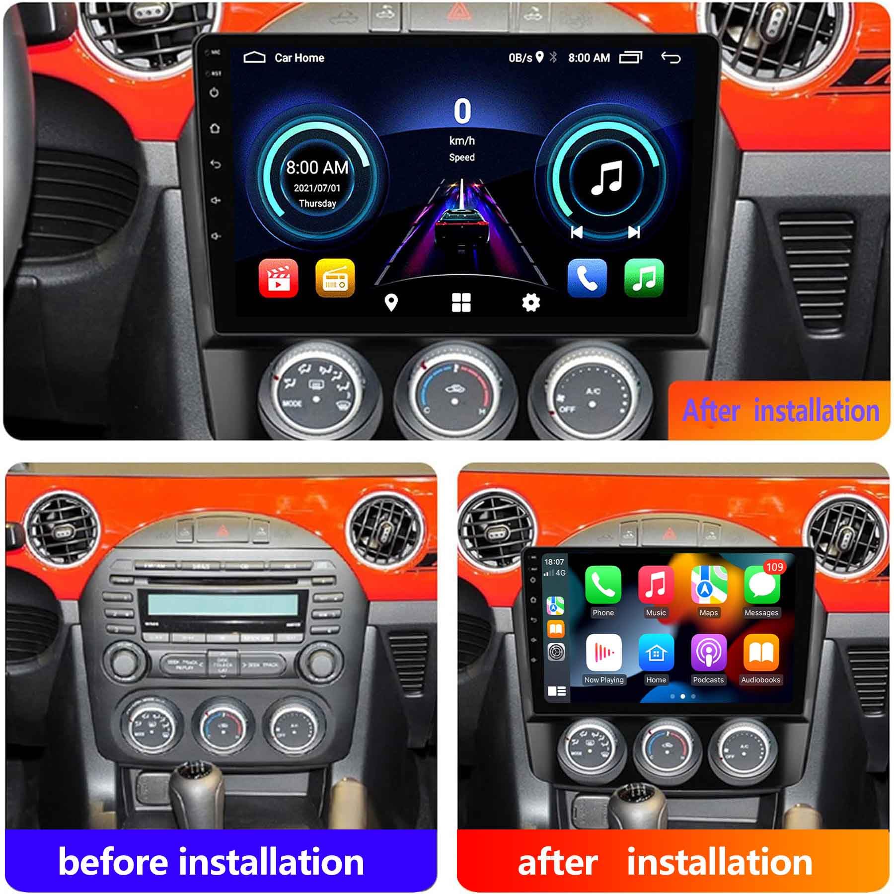 Android 13 For Mazda Mx-5 Mx5 Mx 5 Nc 2005 - 2015 Carplay Car Multimedia Player Gps Dsp Wifi 4g Navigation Autoradio Auto Radio - View #2