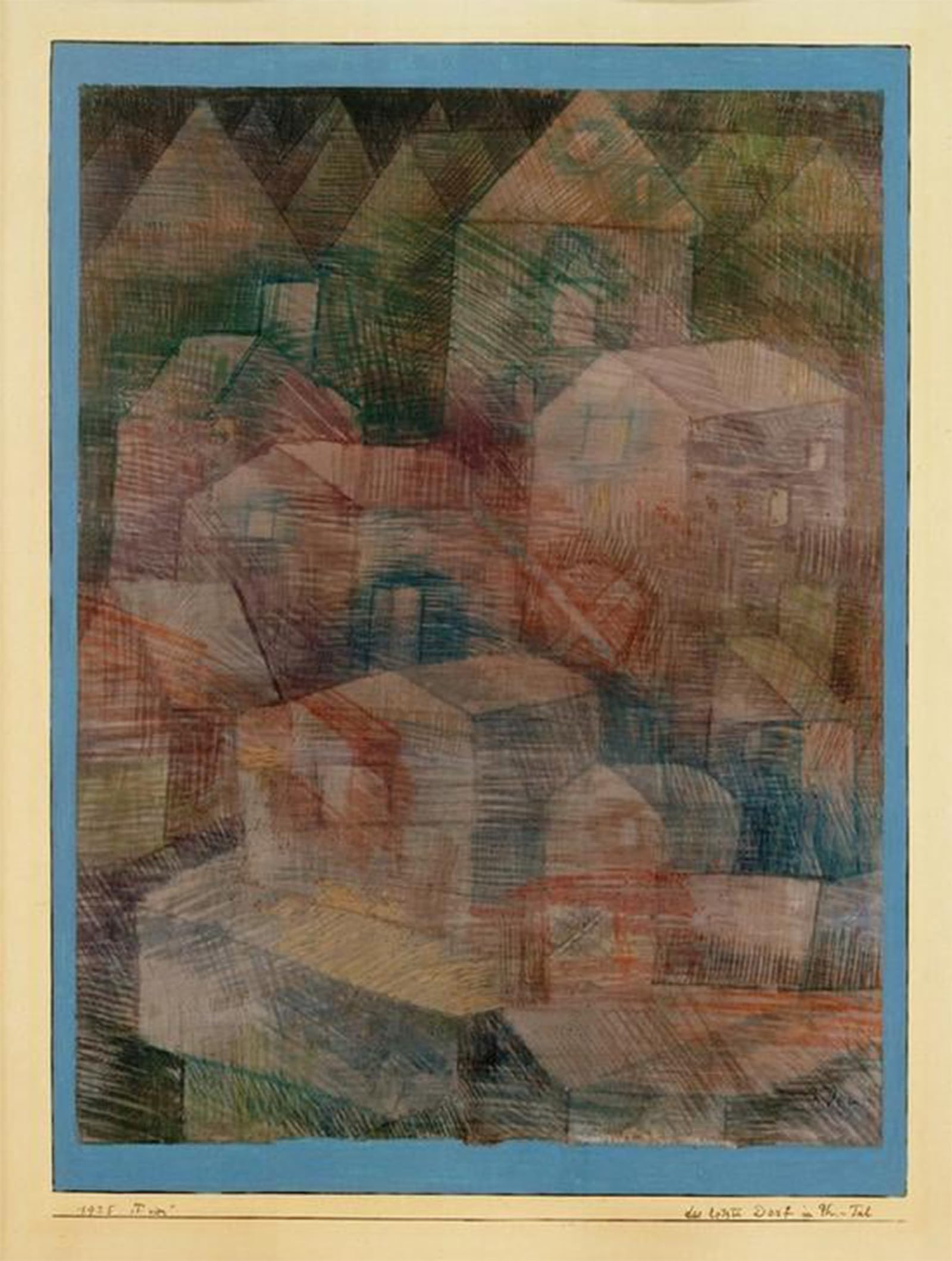 SERENDIPITP Abstract Painting Mural Print Picture Wall Decor Painting the Last Village in Valley by Paul Klee Vintage Wall Artwork for Home Decor 60x90cm