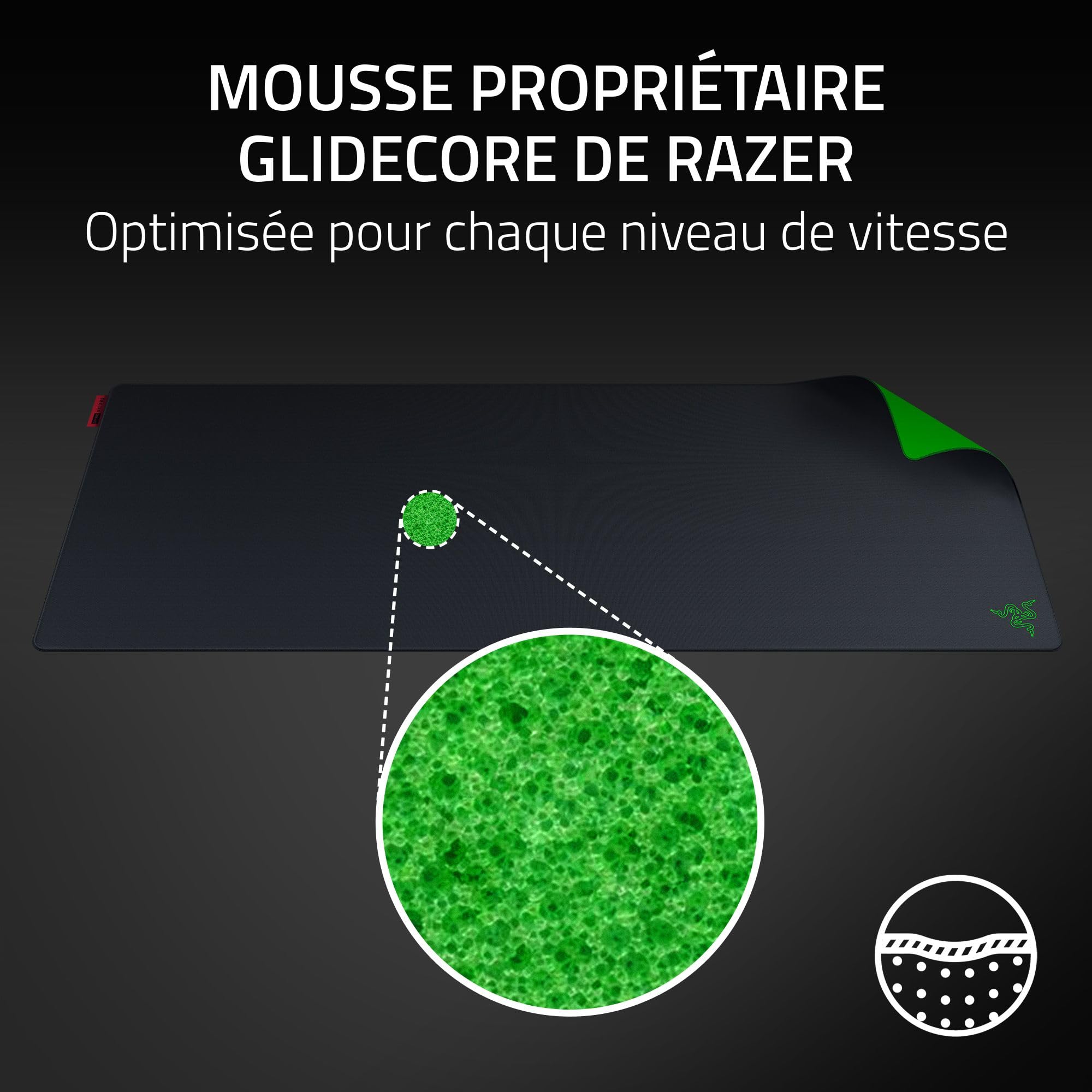 Razer Gigantus V2 Pro 2XL - Max Speed - Tapis de Souris Gaming Esports Souple pour rapidité et contrôle - Mousse propriétaire GlideCore - Optimisé capteurs optiques - 410 mm x 940 mm
