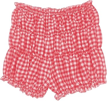 MOLERFO Women's Plaid Layered Ruffle Shorts Cute Lolita