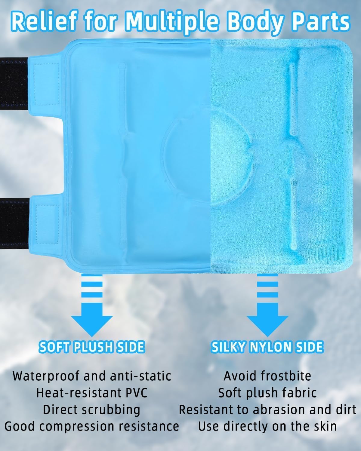 jutyum fascia di ghiaccio riutilizzabile impacchi caldi o ghiacciati riutilizzabili Ice Pack per il sollievo dal dolore per lesioni alle gambe,dolore muscolare, gonfiore, interventi di del ginocchio
