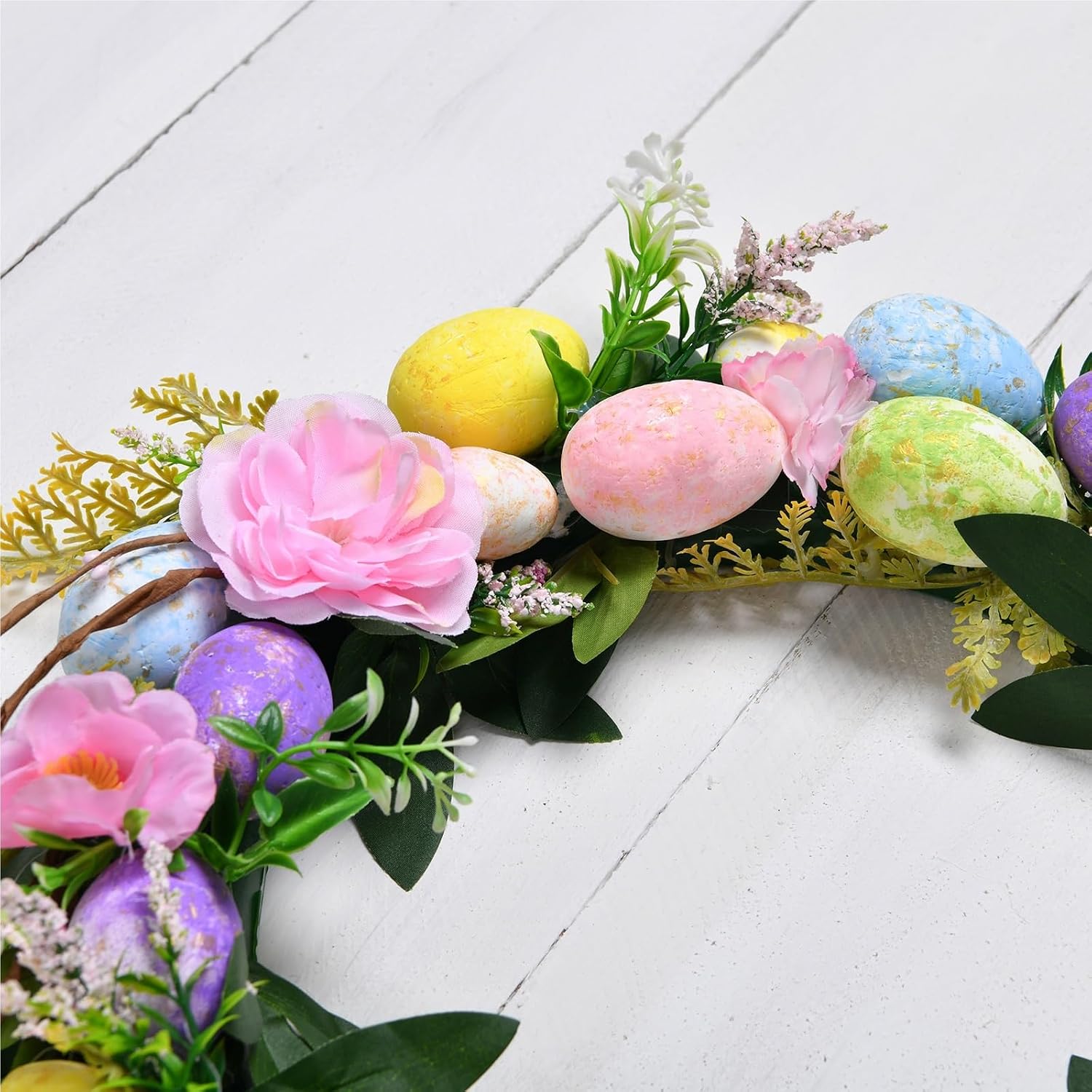 Easter Egg Wreath Hanger - Valentine's Day & Easter Decoration, Door Window Garland for Home Garden Party Indoor Outdoor Festive Decor