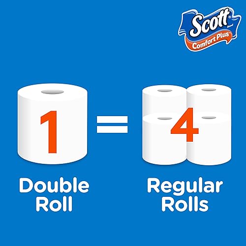 Miniatura 40 de Scott ComfortPlus - Papel higiénico, 12 rollos dobles, 231 hojas por rollo, seguro para séptico, papel higiénico de 1 capa