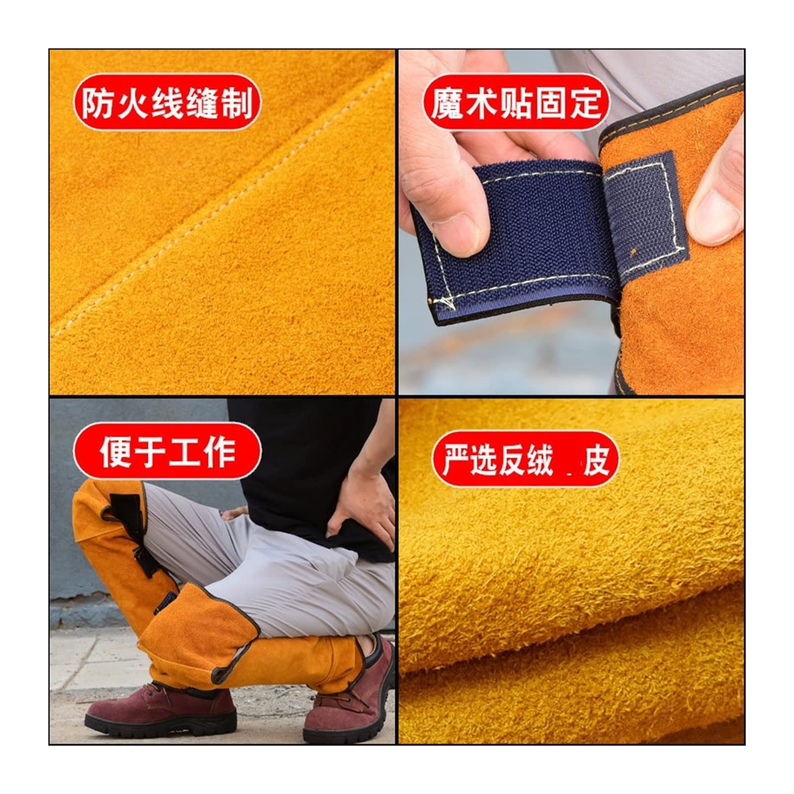 Long Soudage Cover Shank Gnee Pads Anti Scarding Flame Dogueur Soudeur de protection en cuir Gardes des jambes(Model B)