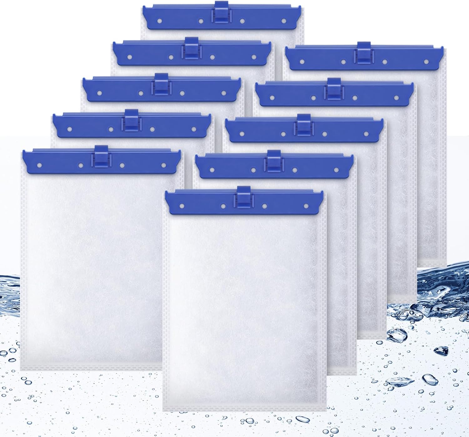 Esctabalt 10 Count Large Filter Cartridges Compatible with Whisper Bio Bag Filters, Large Aquarium Filter Cartridge for Whisper 20i 40i, IQ20/30/45/60, PF20/30/40/60 and Repto Filter