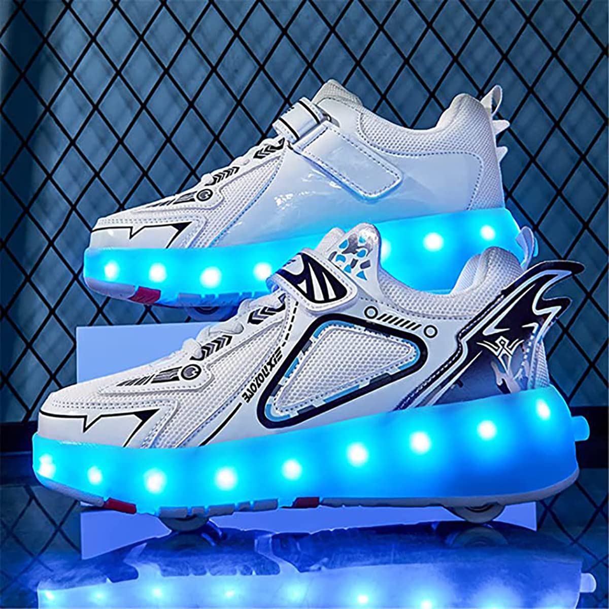 Scarpe Con Rotelle Nascoste Per Bambini - 2 In 1, Scarpe Da Ginnastica E Pattini, Regolabili, Ideali Per Divertimento - Foto 7