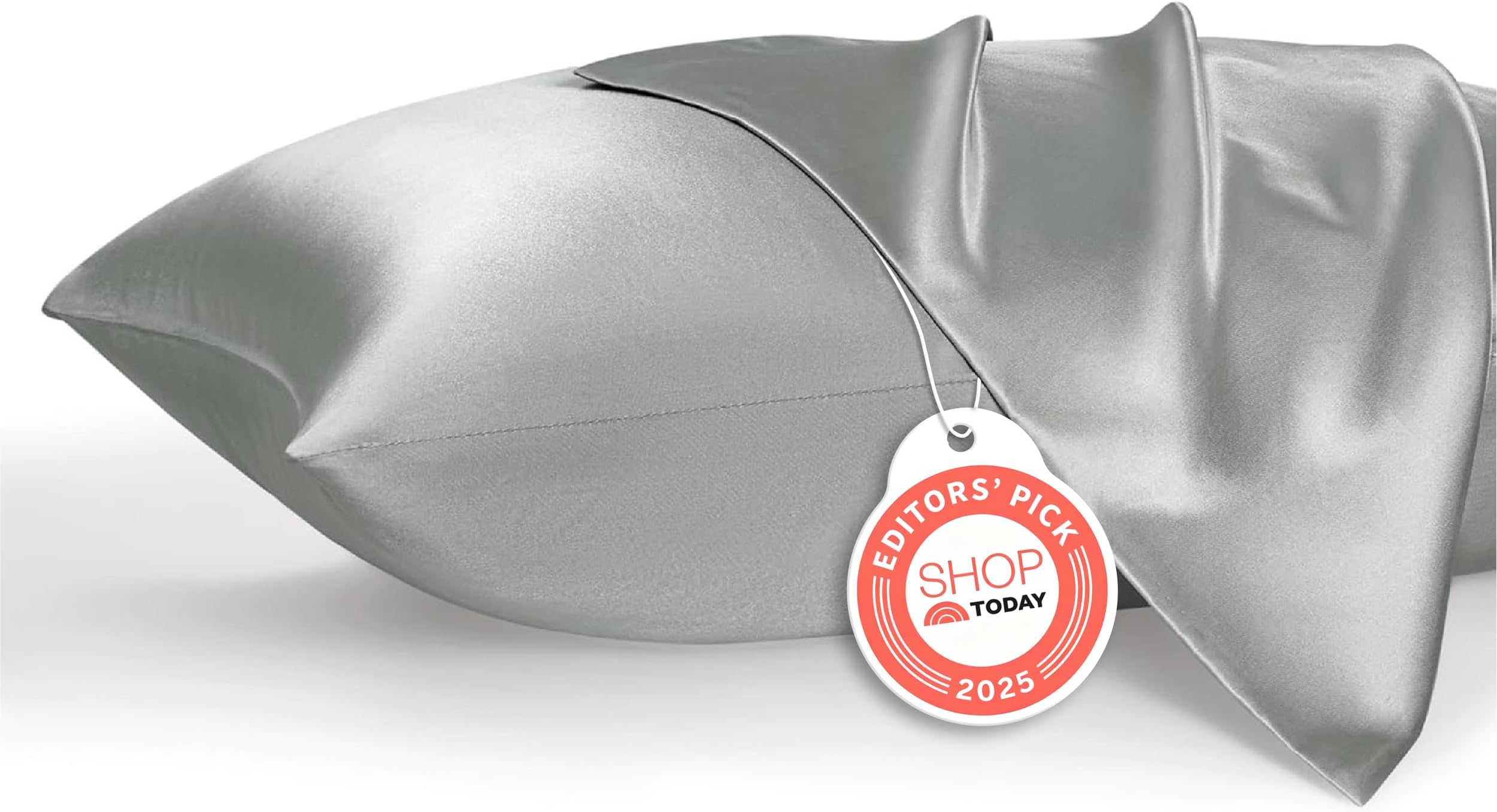 Bedsure Satin Pillowcase for Hair and Skin Queen - Silver Grey Silk Pillowcase 2 Pack 20x30 inches - Satin Pillow Cases Set of 2 with Envelope Closure, Valentines Day Gifts for Women Men