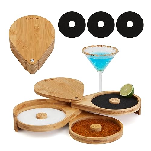 Margarita Salt Rimmer Set | 3-Tier Bamboo Salt Rimmer for